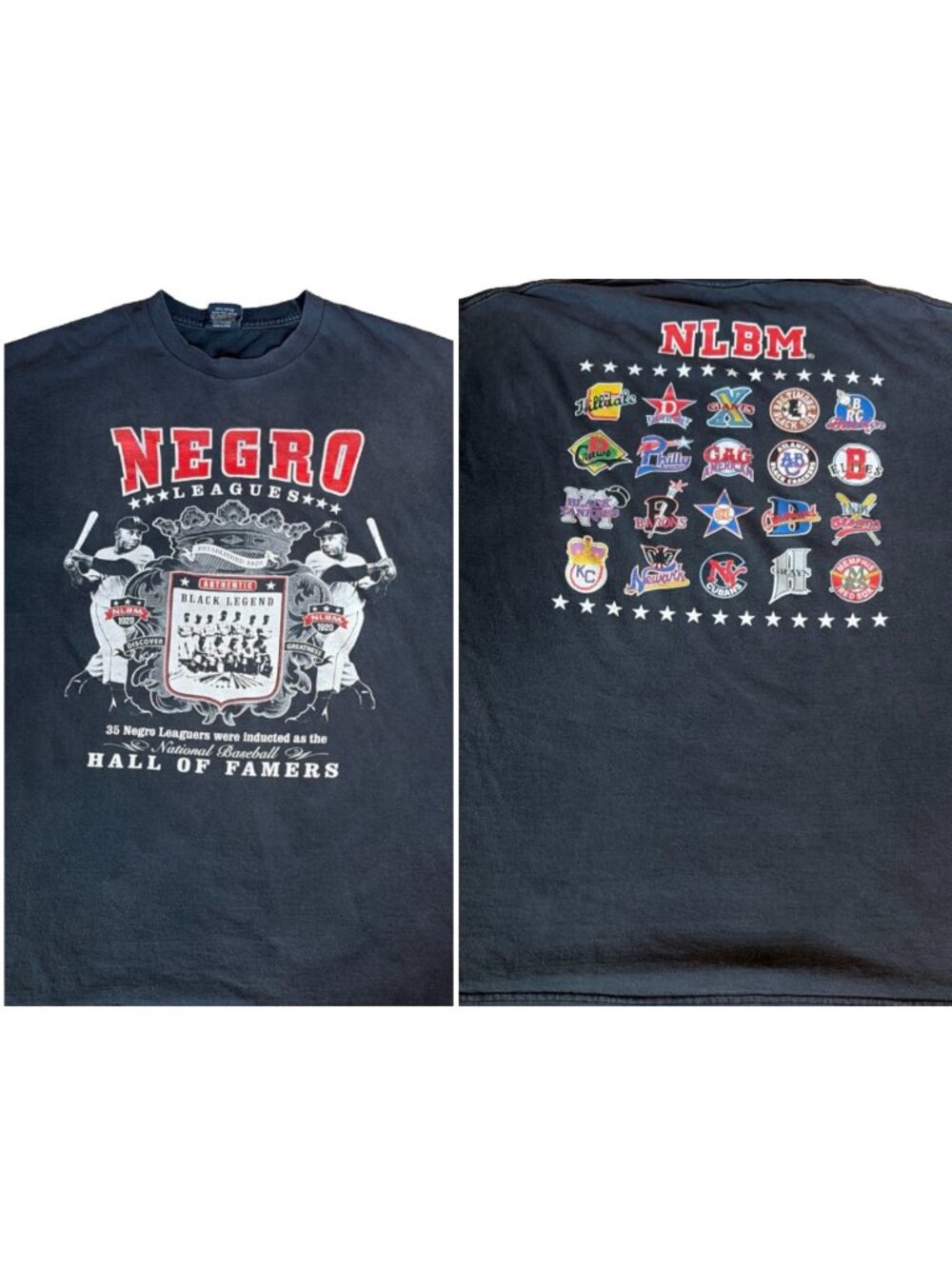 Vintage 2000’s Negro League Baseball Hall Of Fame T-shirt Size 2XL Double Sided